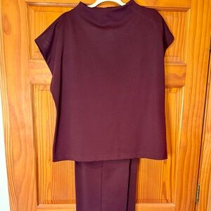 Talbots Simple XL Plum Top and Pants Set w Pockets